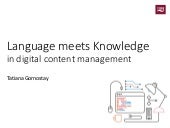 Language meets Knowledge in Digital...